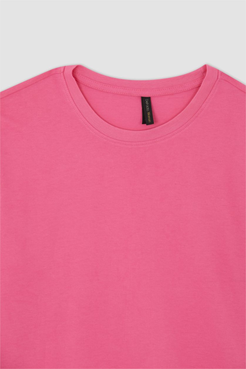 WOMAN Pink Regular Fit Short Sleeve T-Shirt