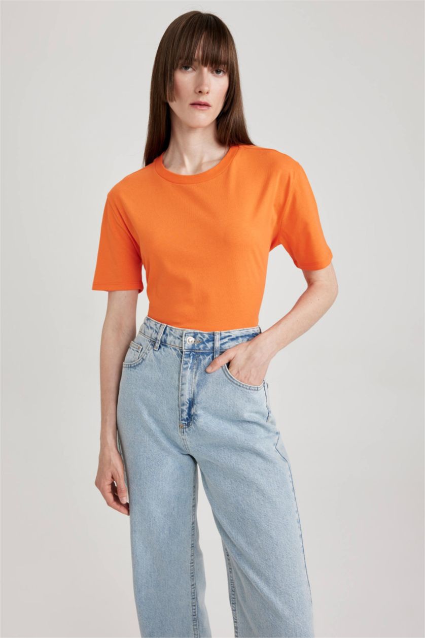 FEMME Orange T-shirt à manches courtes Coupe Régulière