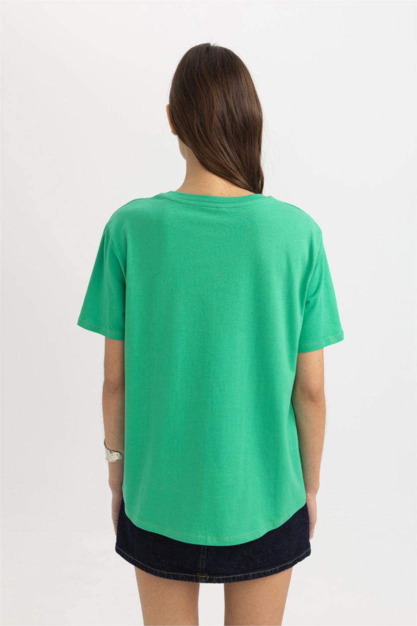 WOMAN Green Regular Fit Short Sleeve T-Shirt