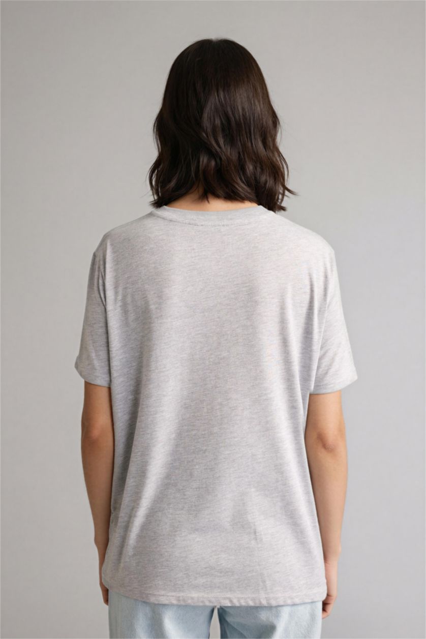 نساء ميلانج رمادي Woman Short Sleeve T-Shirt