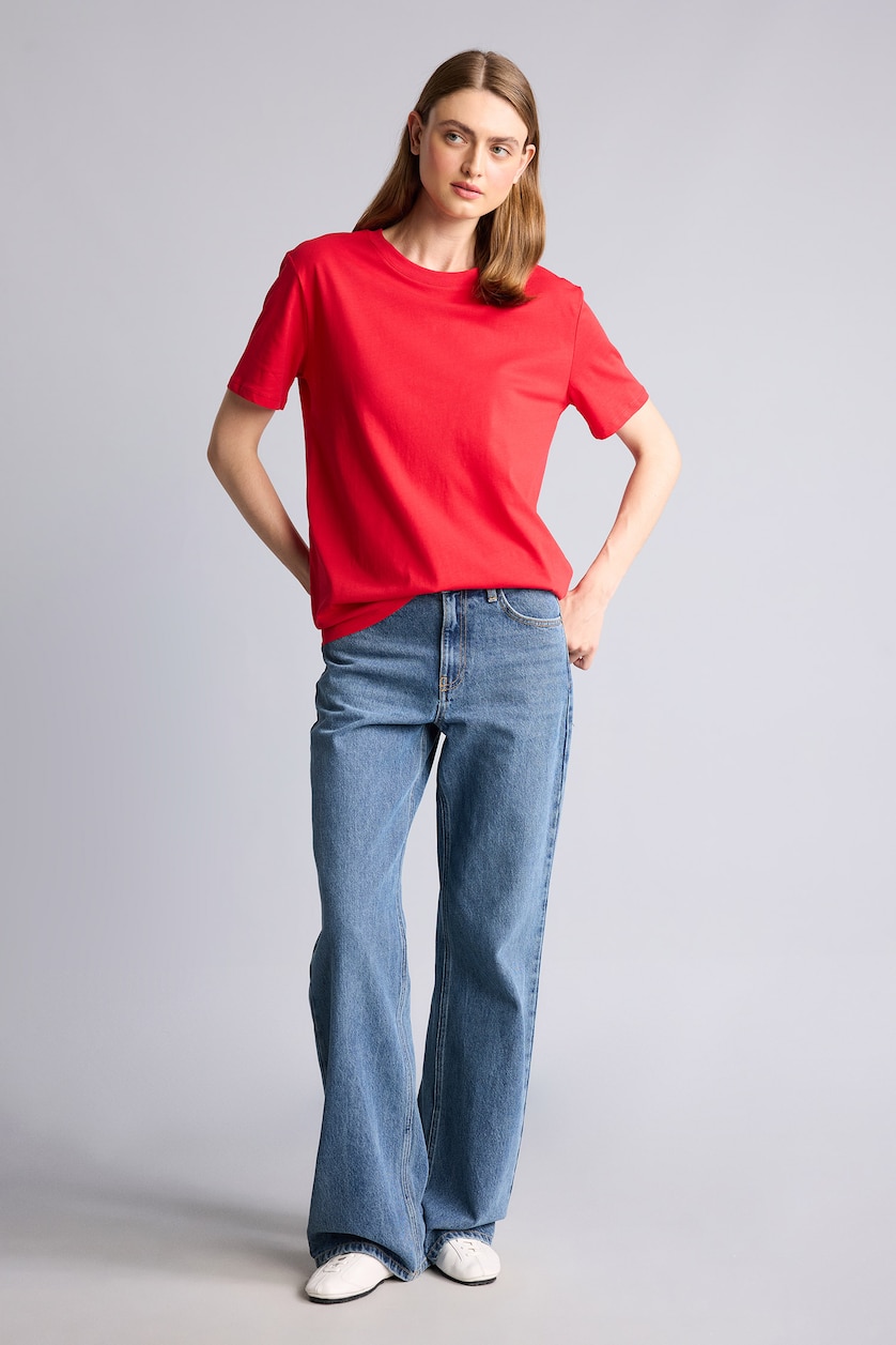 Women Red Regular Fit Short Sleeve T-Shirt