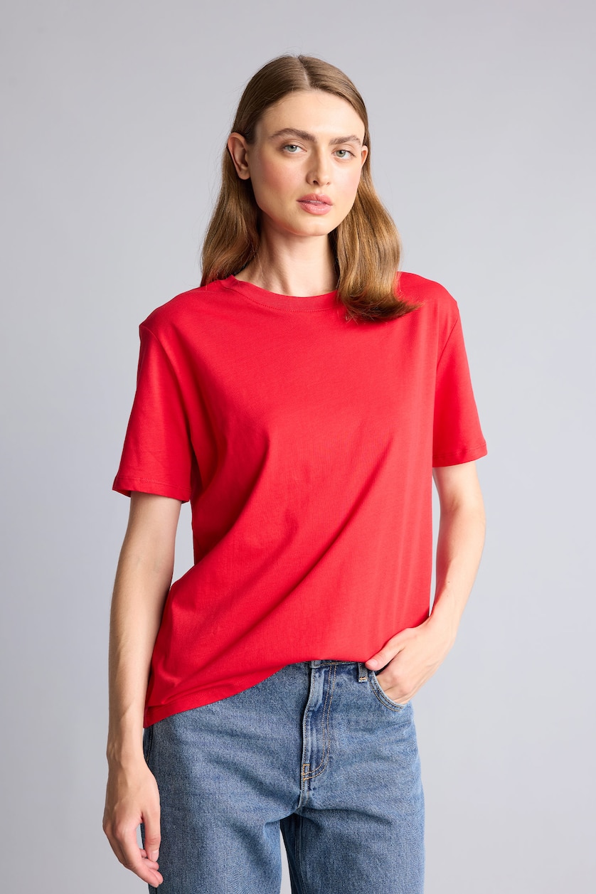 Women Red Regular Fit Short Sleeve T-Shirt