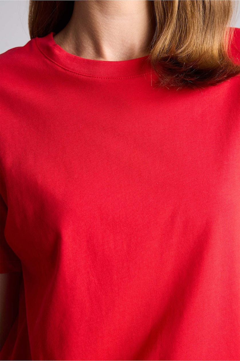 Women Red Regular Fit Short Sleeve T-Shirt