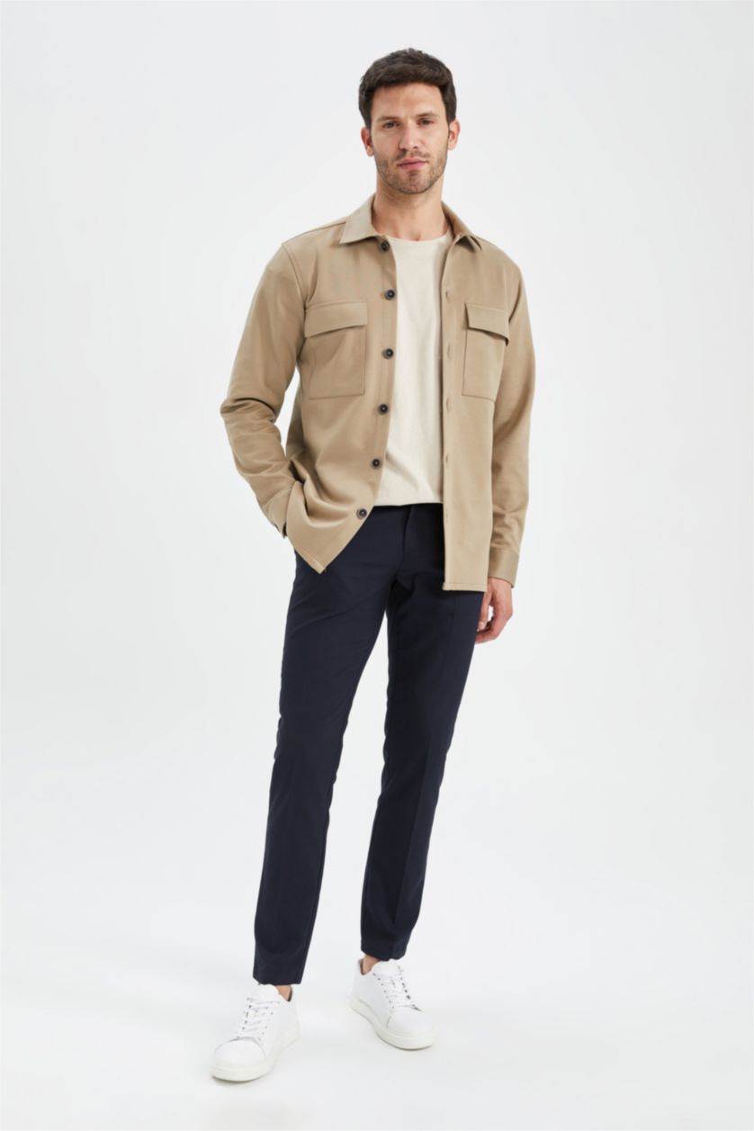 HOMME Beige Chemises à manches longues Coupe Régulière