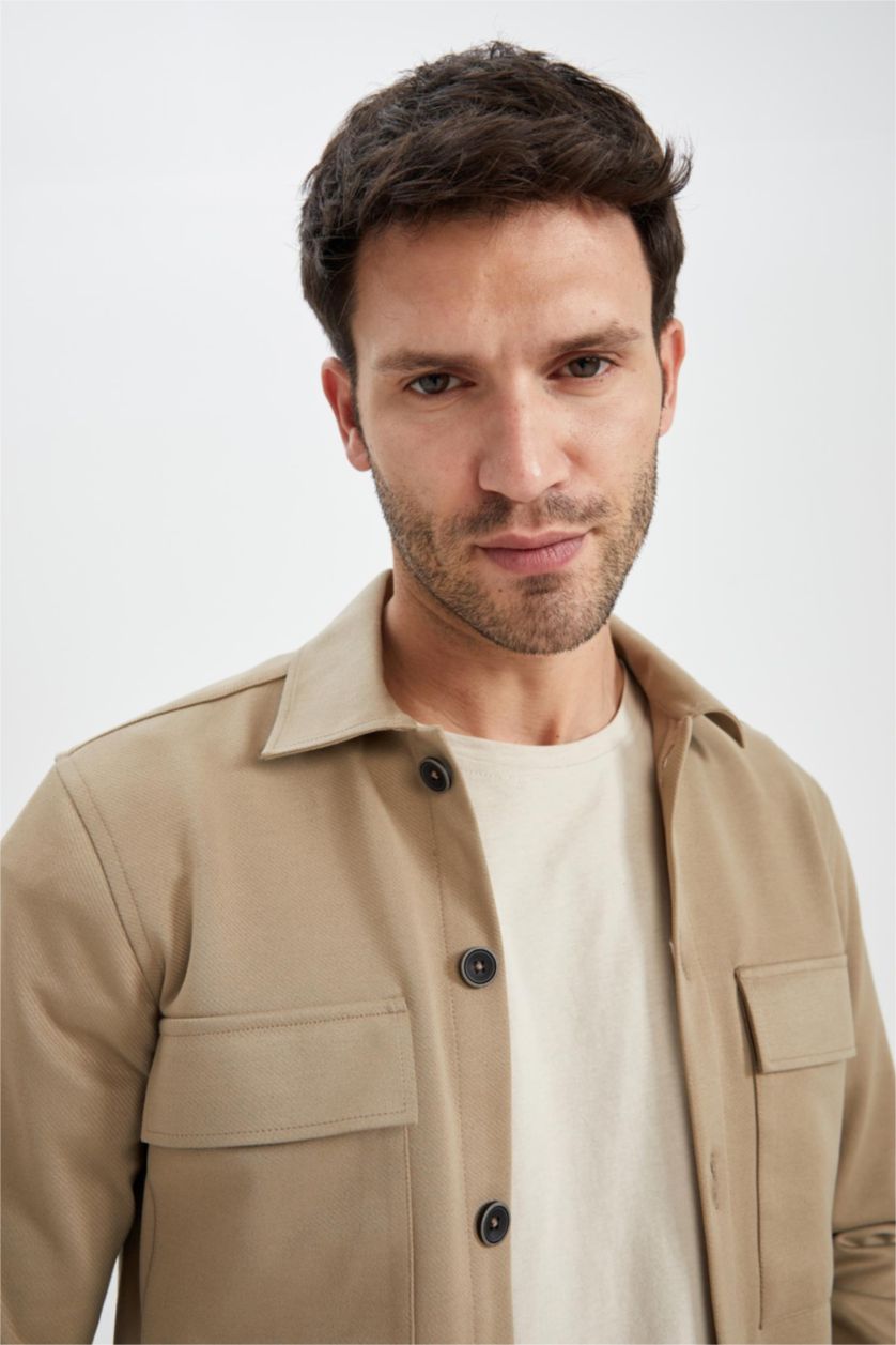HOMME Beige Chemises à manches longues Coupe Régulière