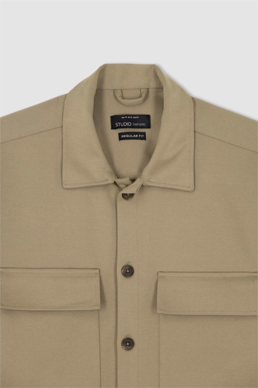 HOMME Beige Chemises à manches longues Coupe Régulière