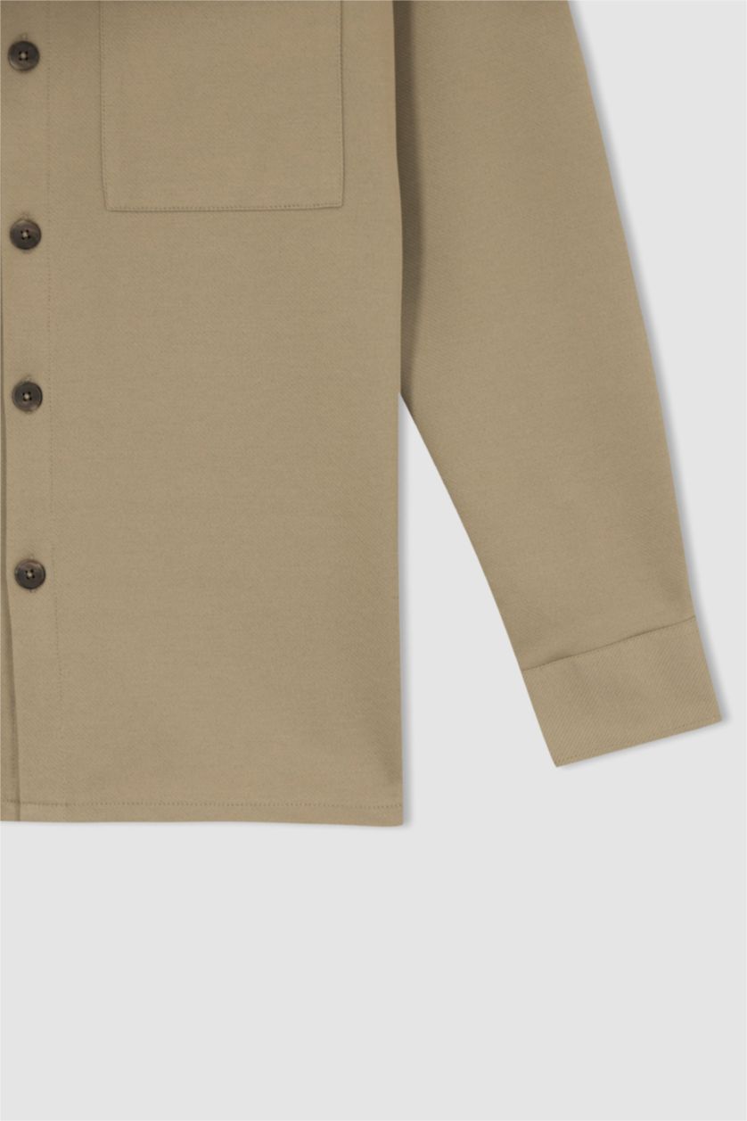 HOMME Beige Chemises à manches longues Coupe Régulière