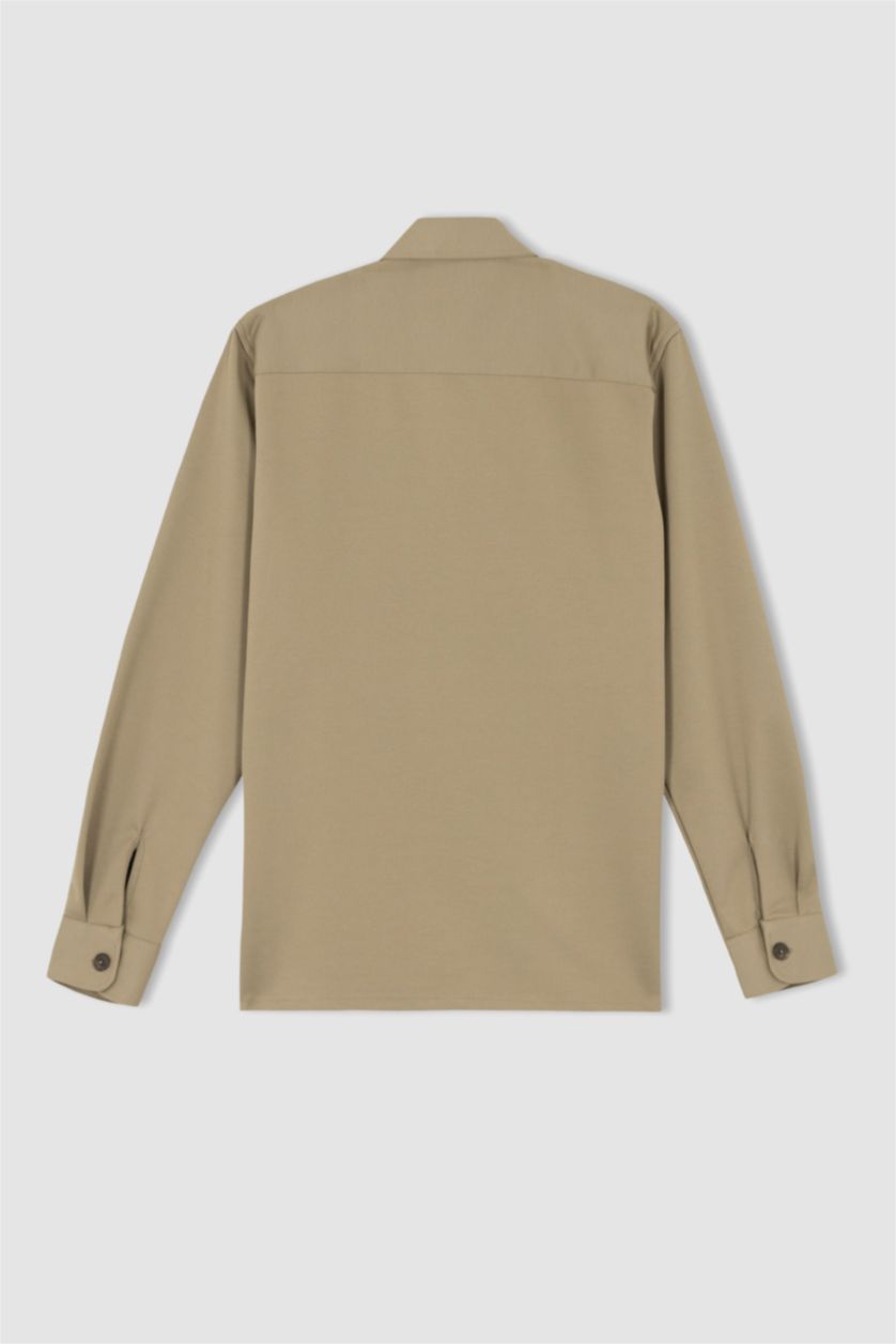 HOMME Beige Chemises à manches longues Coupe Régulière