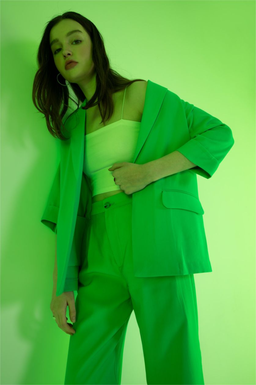 Kadın Açık Yeşil Regular Fıt Blazer Ceket