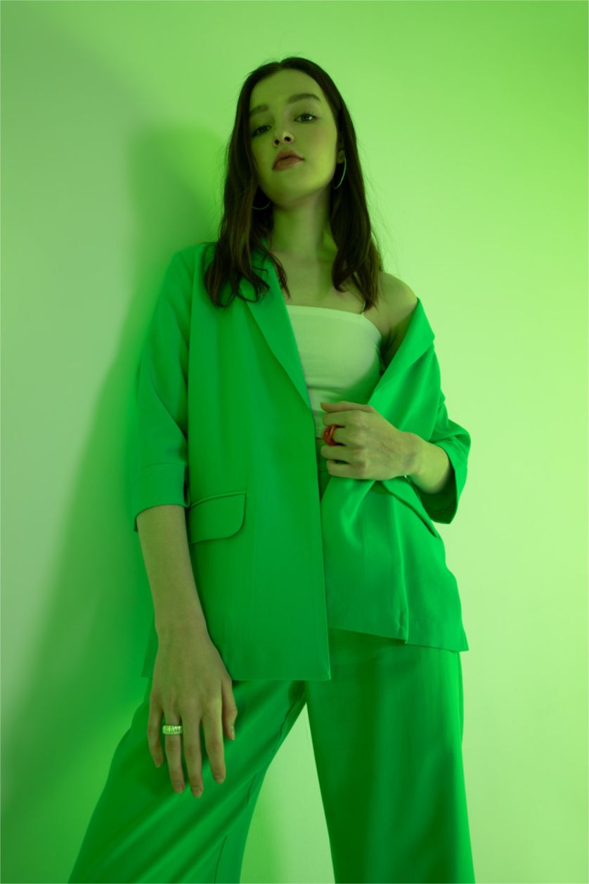 Kadın Açık Yeşil Regular Fıt Blazer Ceket