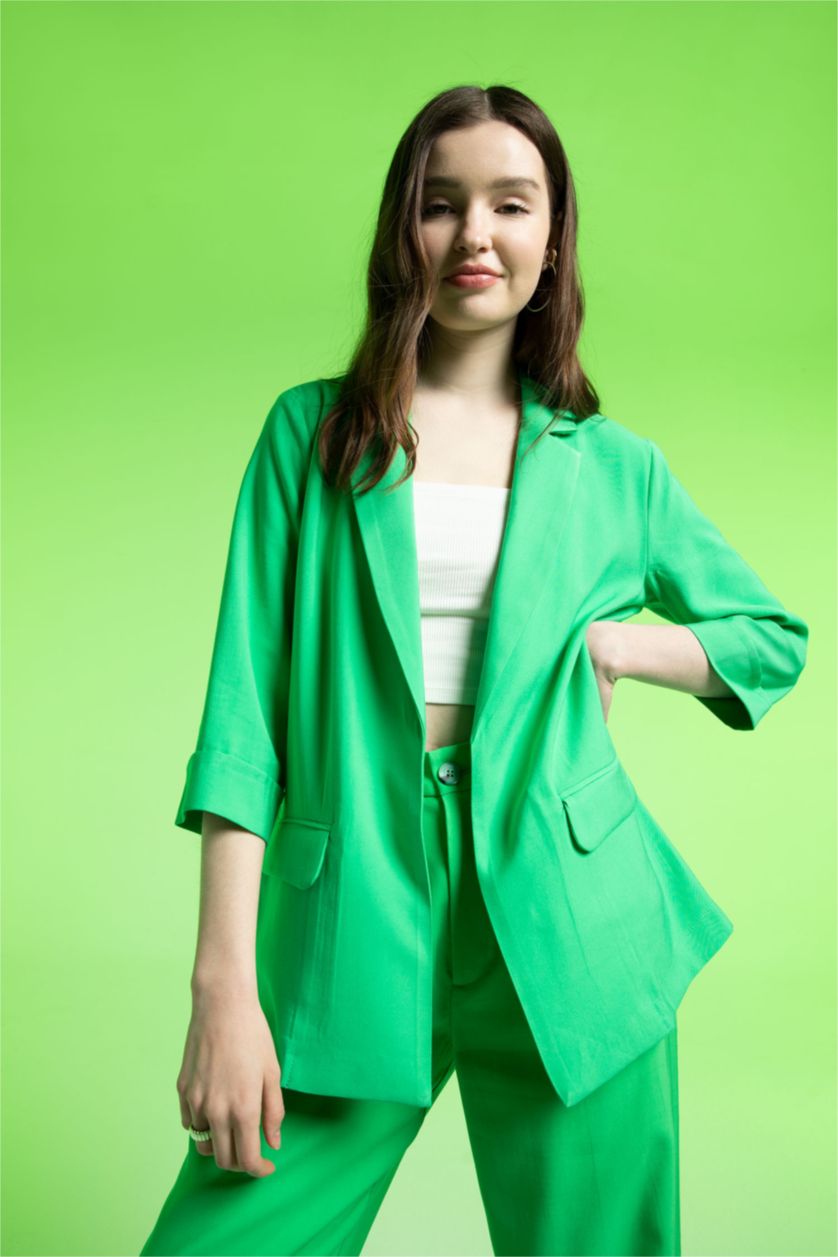 Kadın Açık Yeşil Regular Fıt Blazer Ceket