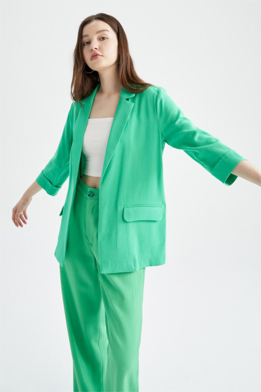 Kadın Açık Yeşil Regular Fıt Blazer Ceket