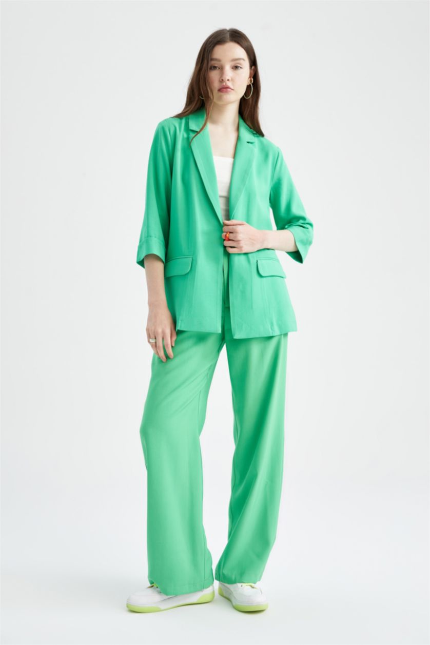 Kadın Açık Yeşil Regular Fıt Blazer Ceket