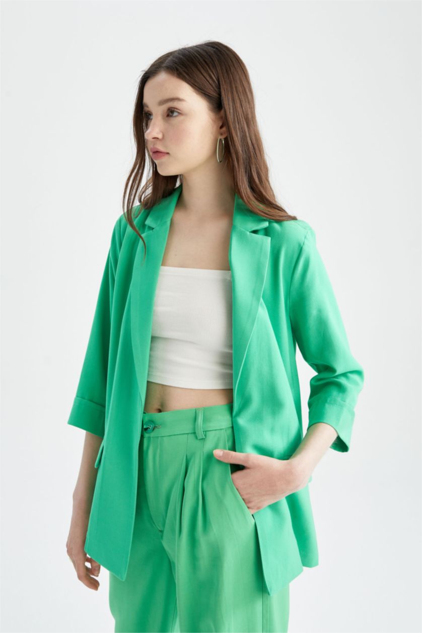 Kadın Açık Yeşil Regular Fıt Blazer Ceket