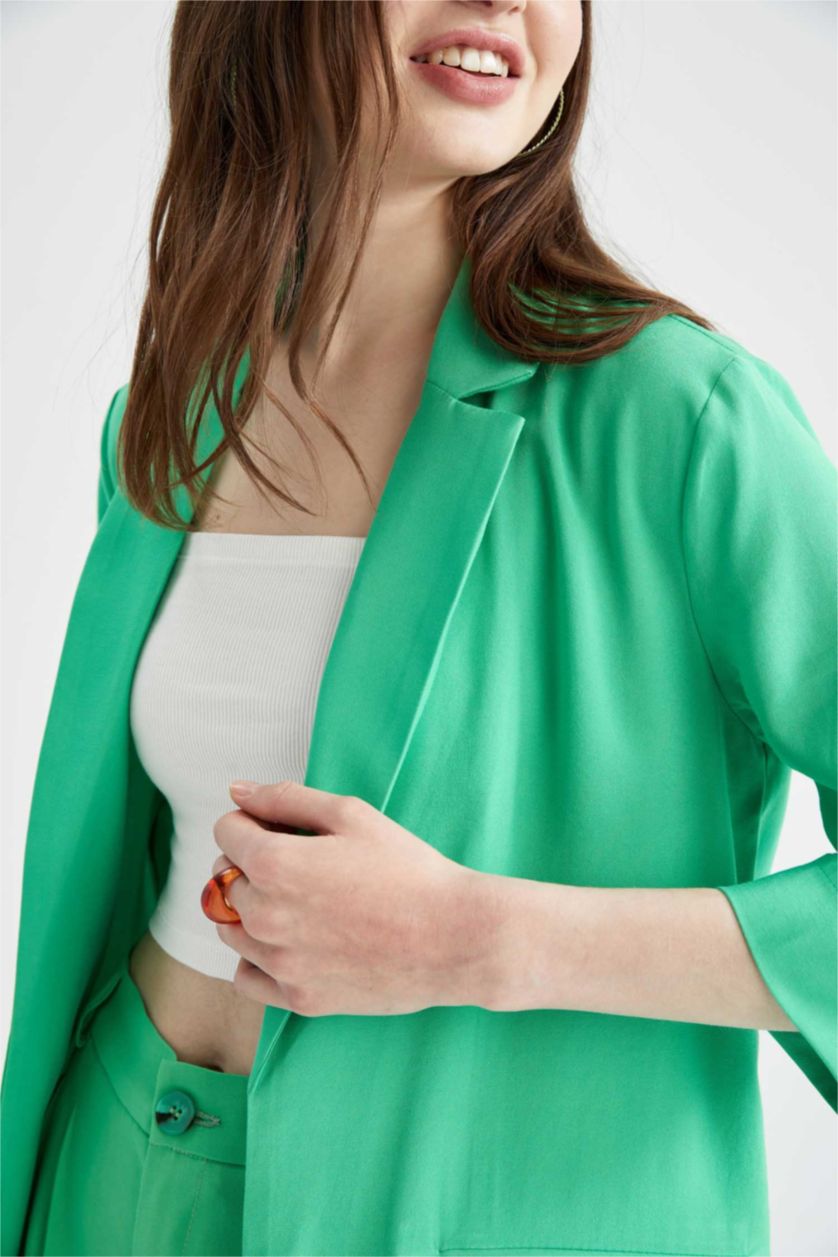 Kadın Açık Yeşil Regular Fıt Blazer Ceket