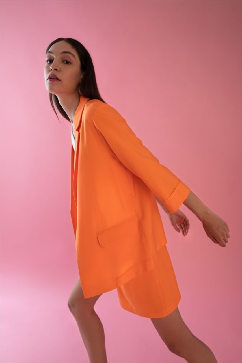 Kadın Açık Turuncu Regular Fıt Blazer Ceket