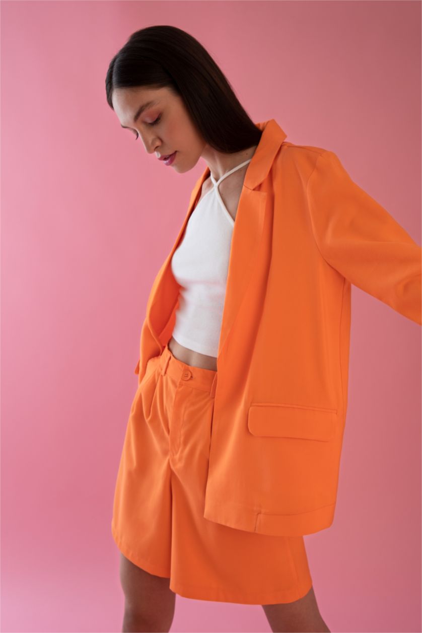 Kadın Açık Turuncu Regular Fıt Blazer Ceket