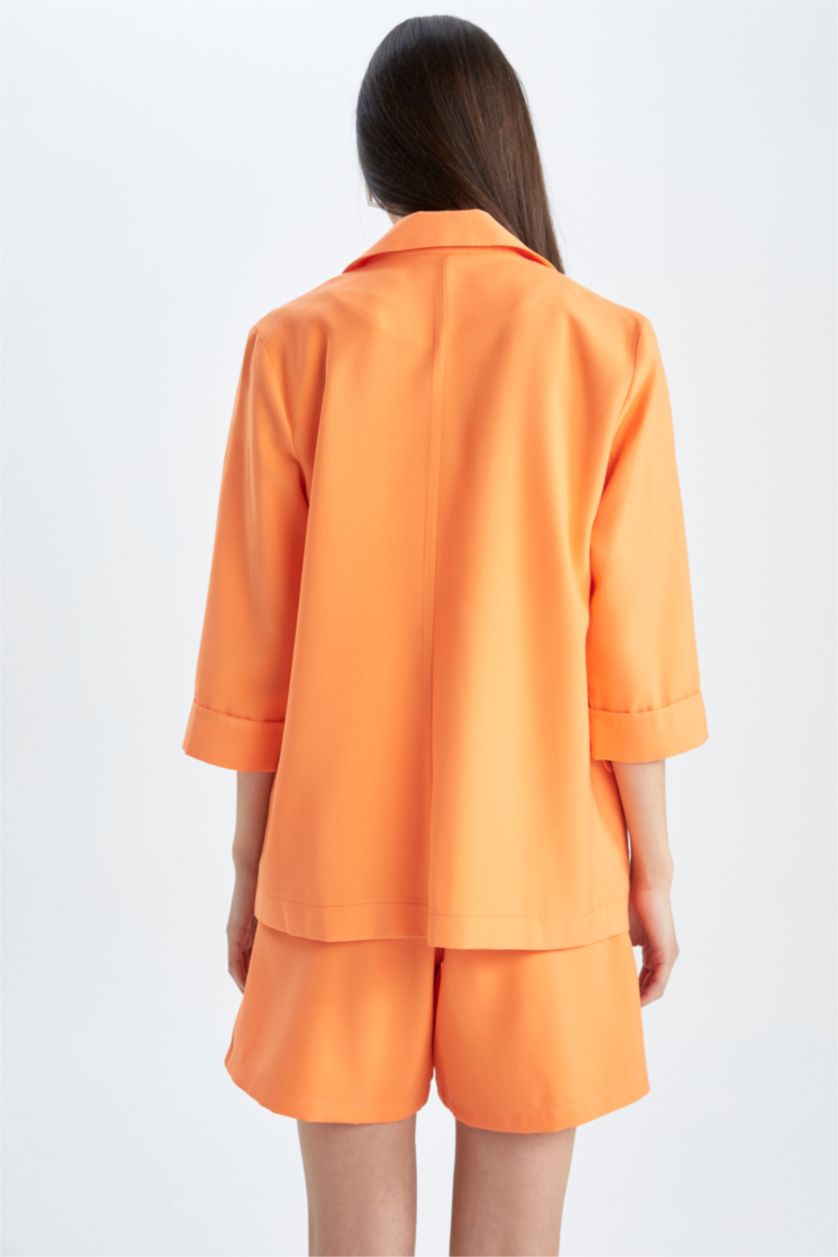 Kadın Açık Turuncu Regular Fıt Blazer Ceket