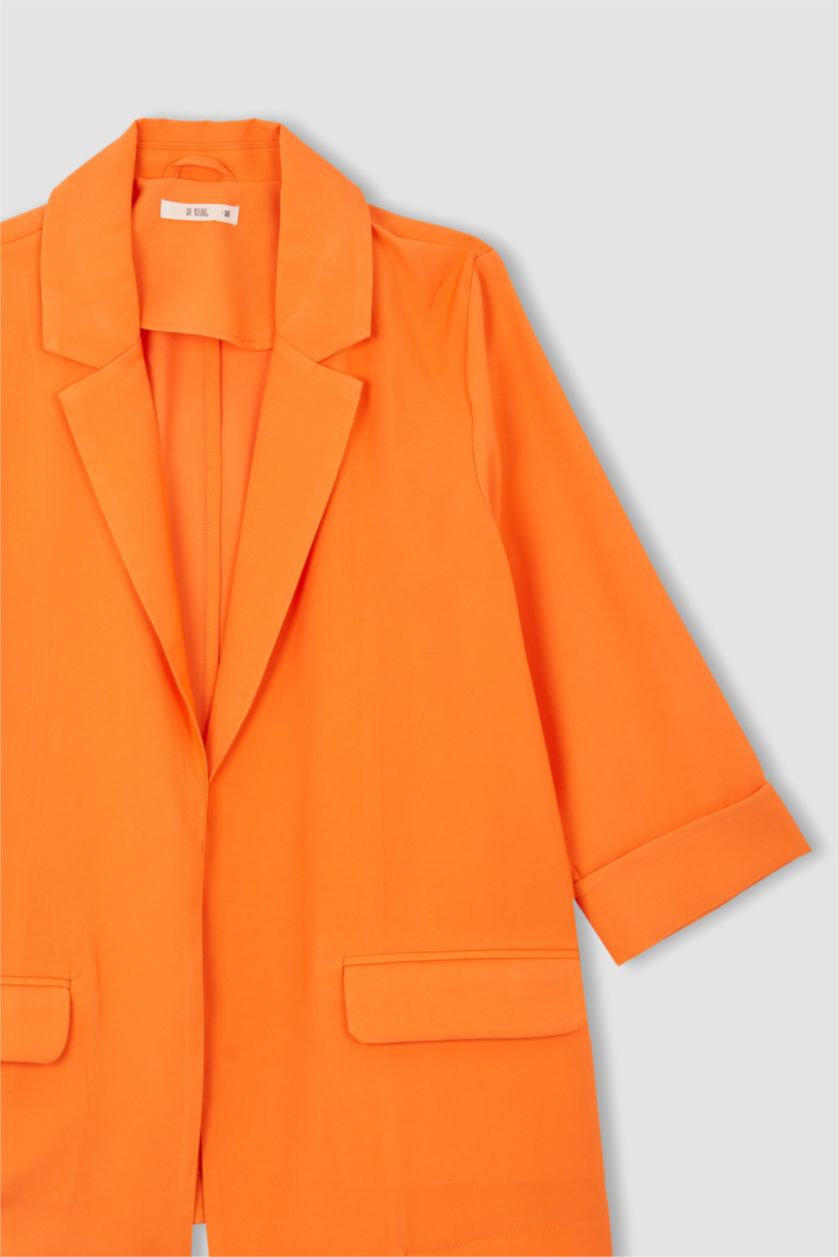 Kadın Açık Turuncu Regular Fıt Blazer Ceket