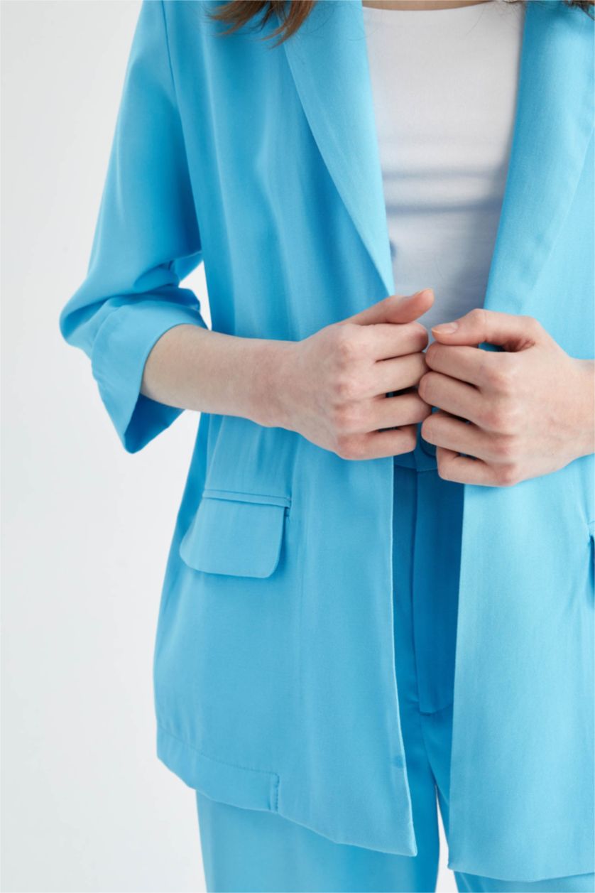 Kadın Turkuaz Regular Fıt Blazer Ceket