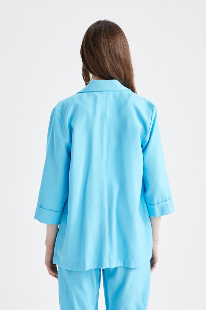 Kadın Turkuaz Regular Fıt Blazer Ceket