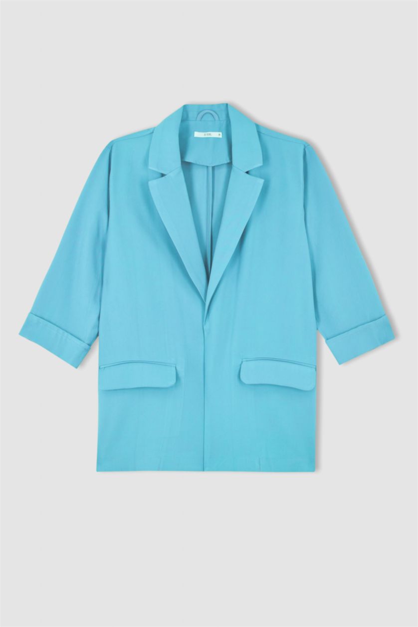 Kadın Turkuaz Regular Fıt Blazer Ceket