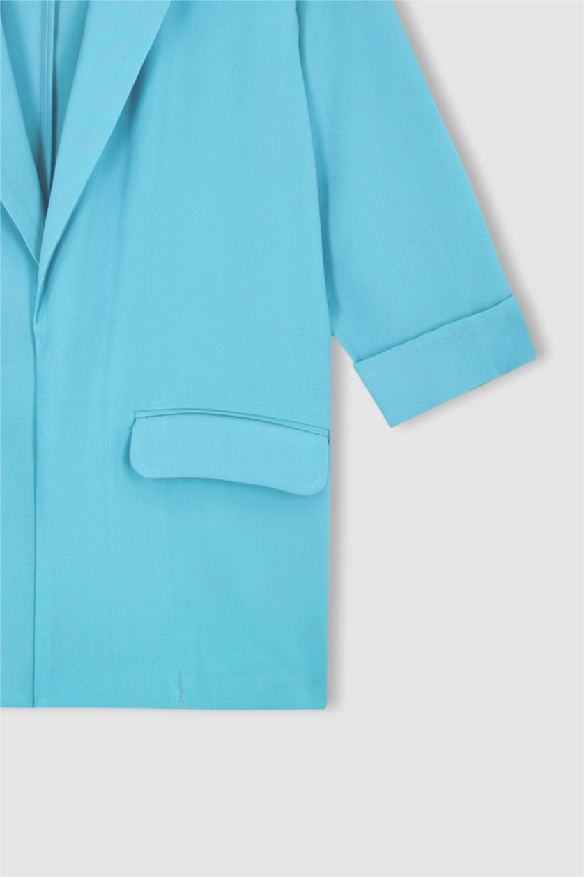 Kadın Turkuaz Regular Fıt Blazer Ceket