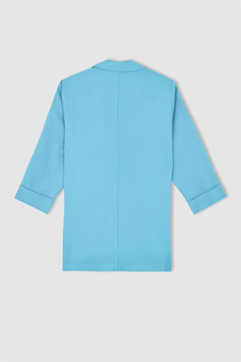 Kadın Turkuaz Regular Fıt Blazer Ceket