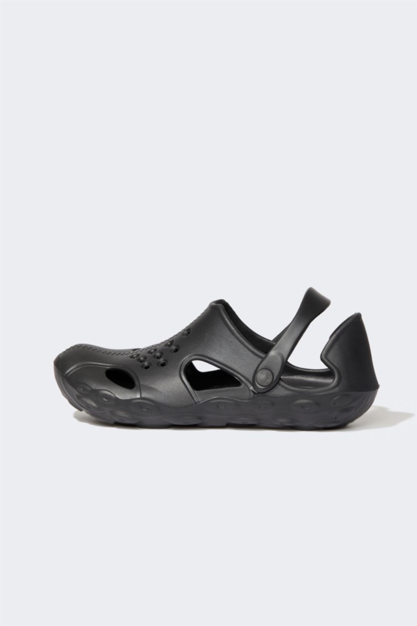 Erkek Siyah Erkek Suni Deri Eva Sandalet