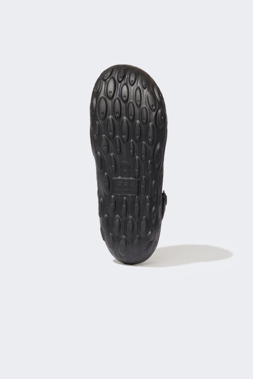 Erkek Siyah Erkek Suni Deri Eva Sandalet