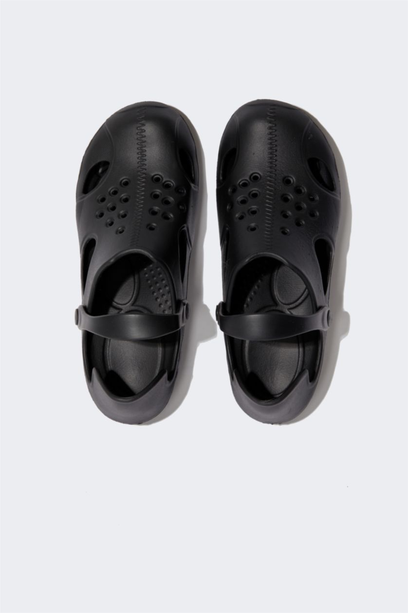 Erkek Siyah Erkek Suni Deri Eva Sandalet