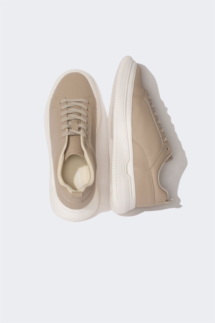 رجال بيج سنيكرز رجالي جلد صناعي بكعب عالي برباط