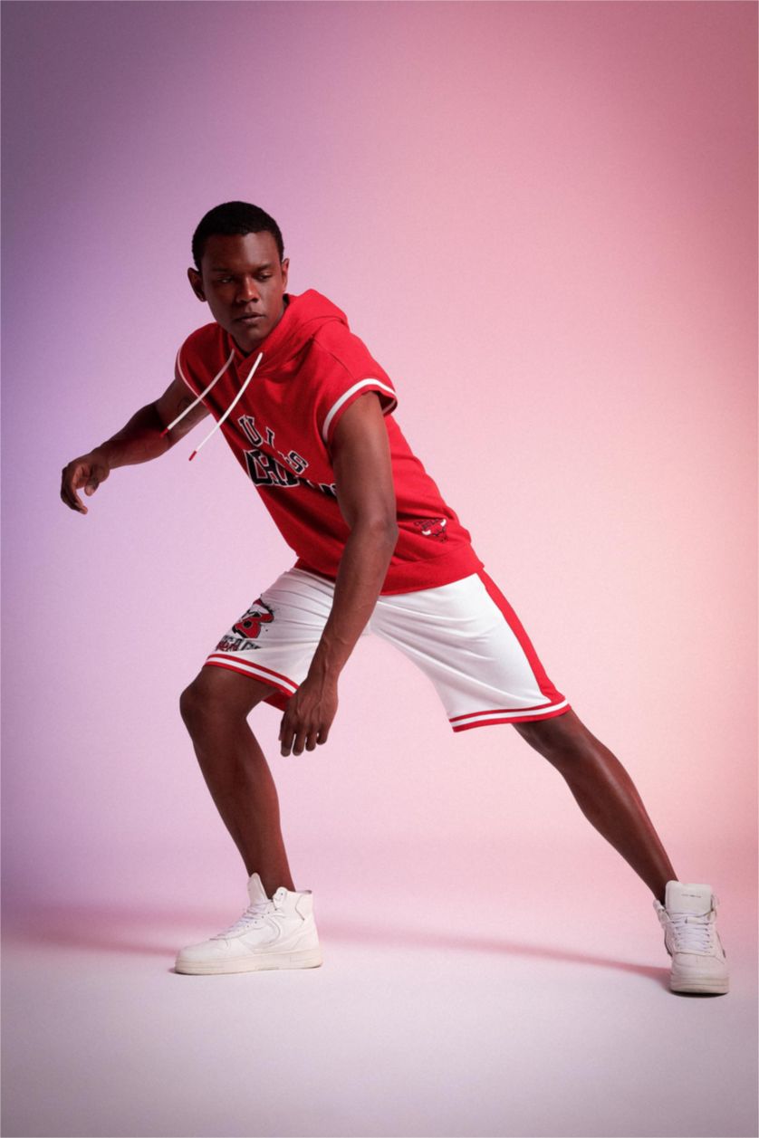 MAN Red Thin Sweatshirt Fabric Short Sleeve T-Shirt