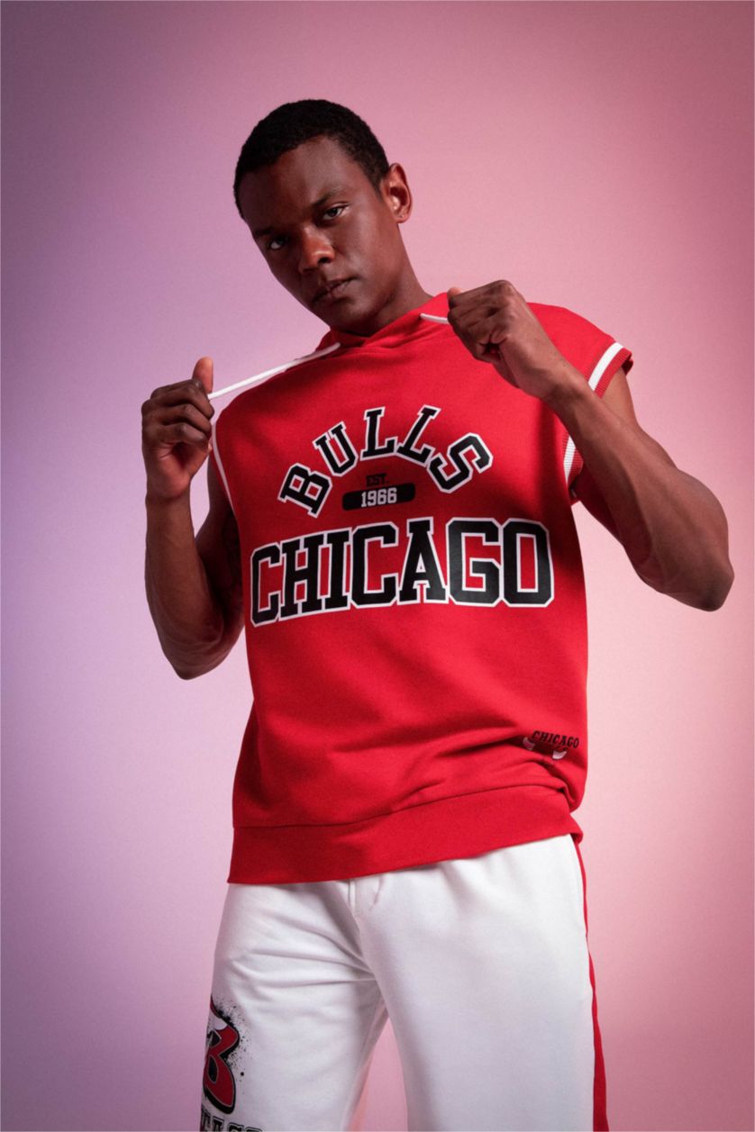 MAN Red Thin Sweatshirt Fabric Short Sleeve T-Shirt