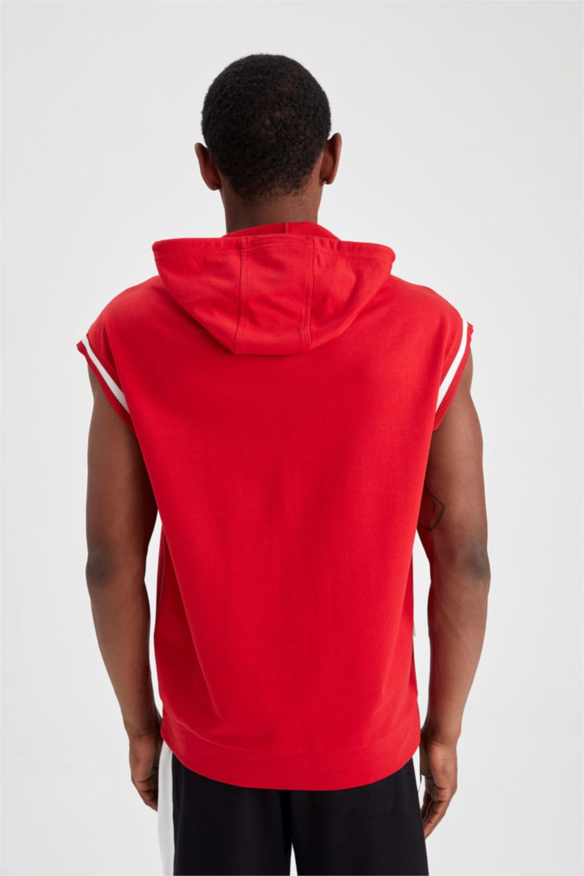 MAN Red Thin Sweatshirt Fabric Short Sleeve T-Shirt