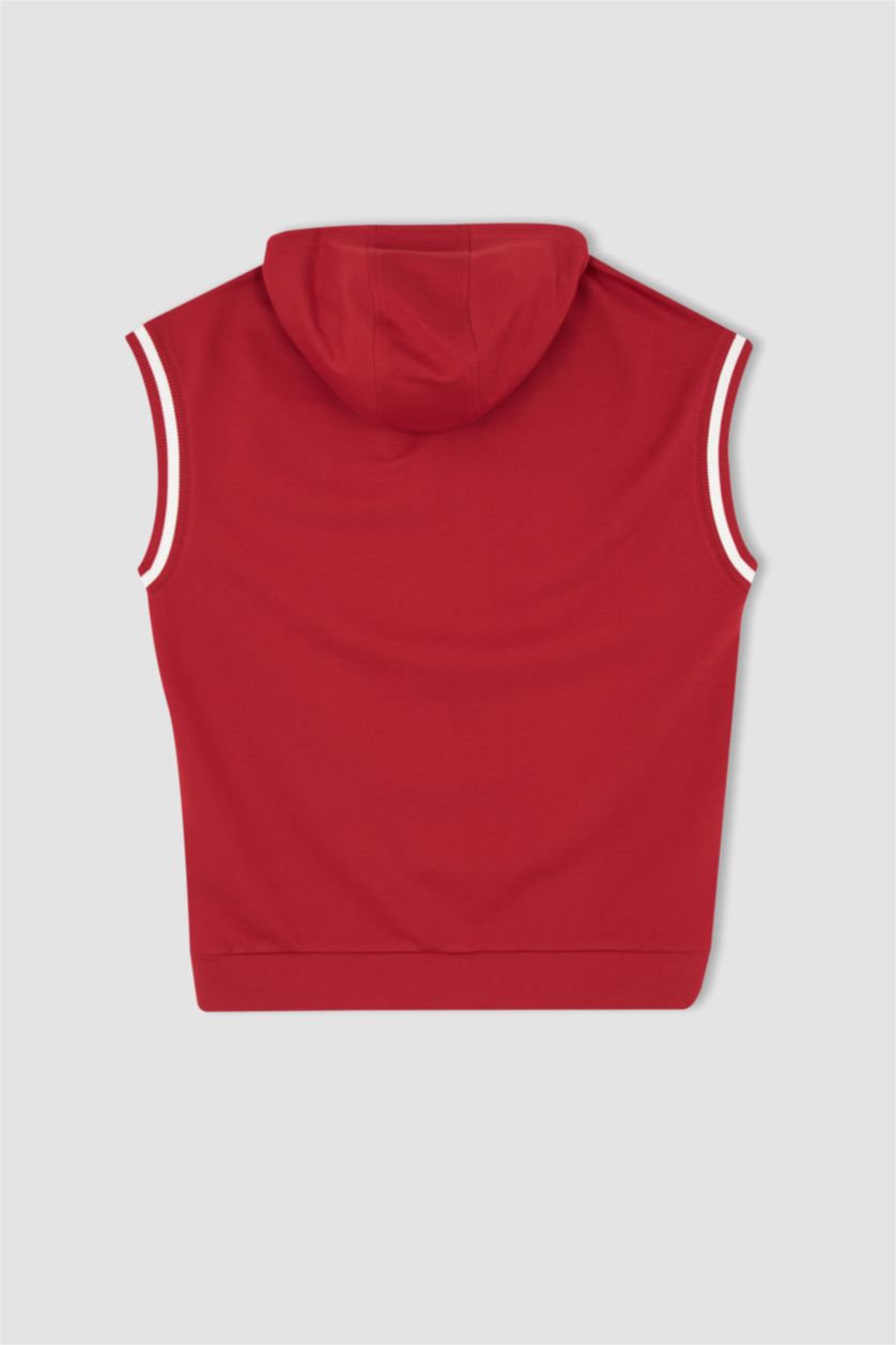 MAN Red Thin Sweatshirt Fabric Short Sleeve T-Shirt