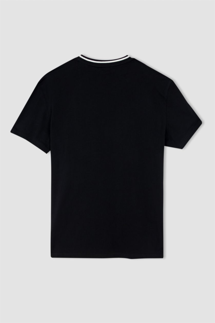 HOMME Noir Defacto Fit NBA Chicago Bulls T-shirt à col ras du cou coupe régulière sous licence