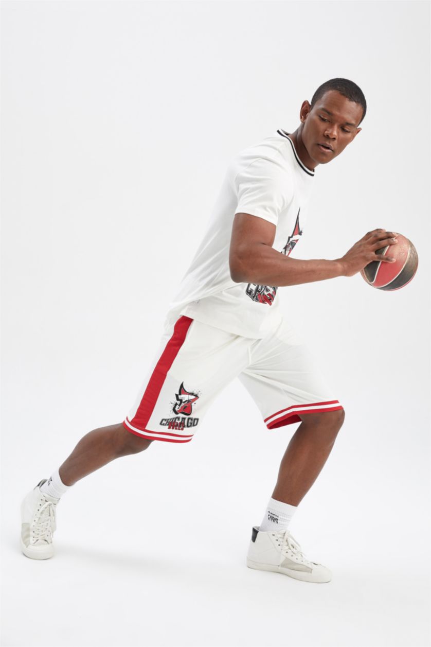 MAN Ecru Defacto Fit Oversize Fit Shorts