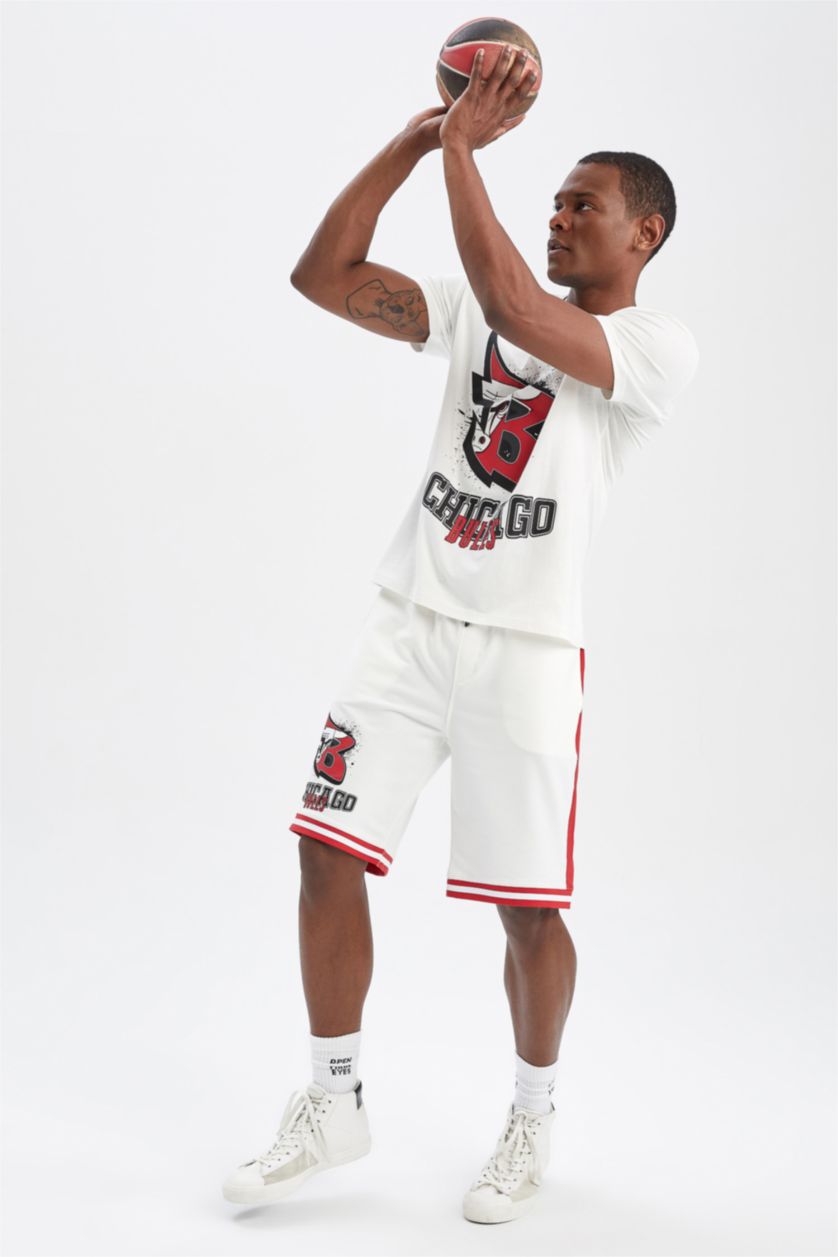 MAN Ecru Defacto Fit Oversize Fit Shorts