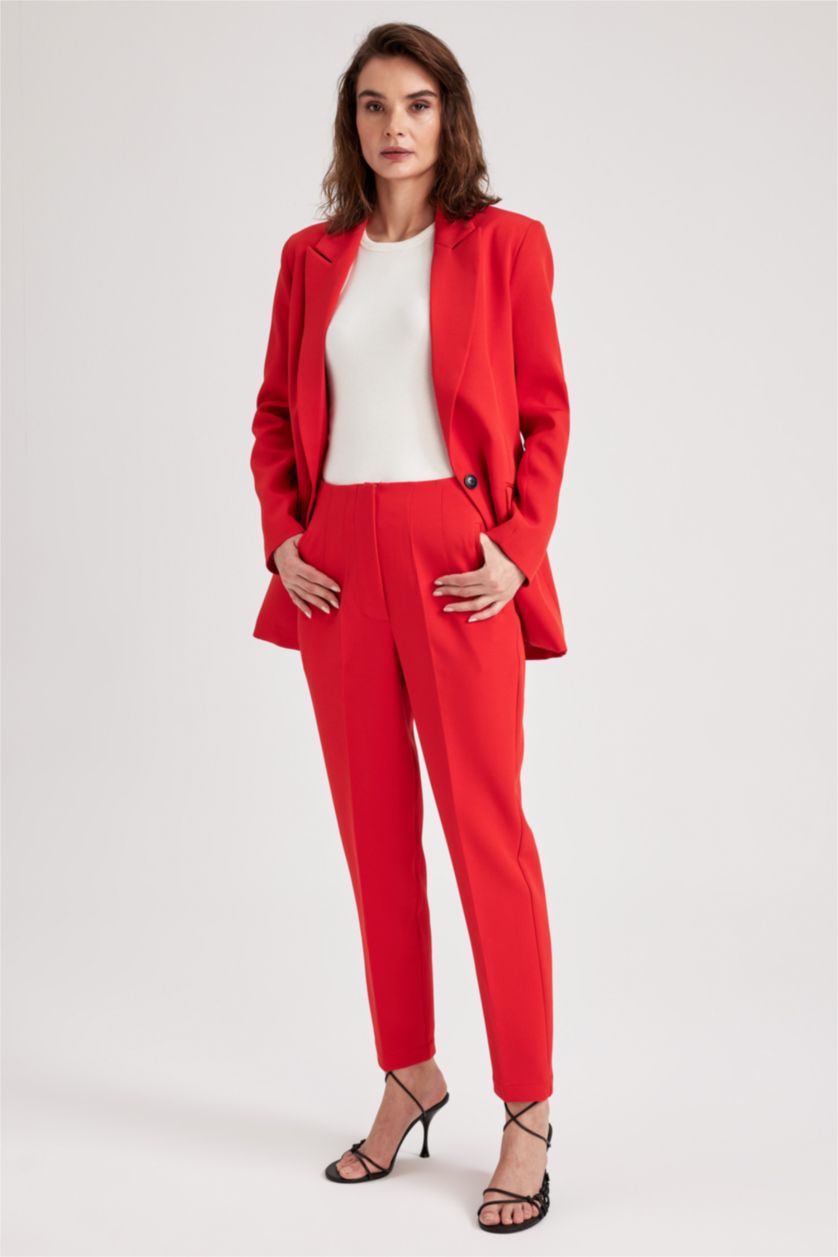 Женщины Красный Брюки приталенного кроя