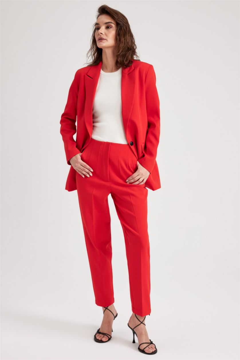 Женщины Красный Брюки приталенного кроя