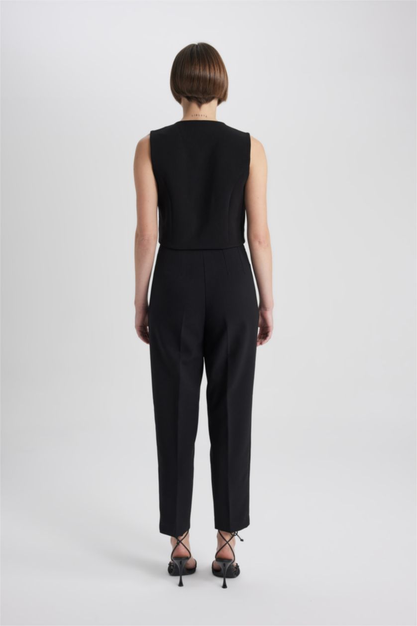 WOMAN Black High Waist Slim Fit Trousers