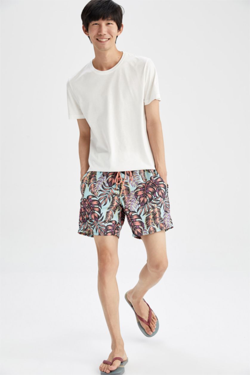 Erkek Mavi Regular Fıt Diz Üstü