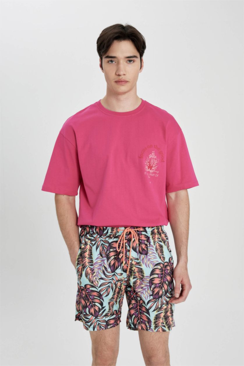 Erkek Mavi Regular Fıt Diz Üstü