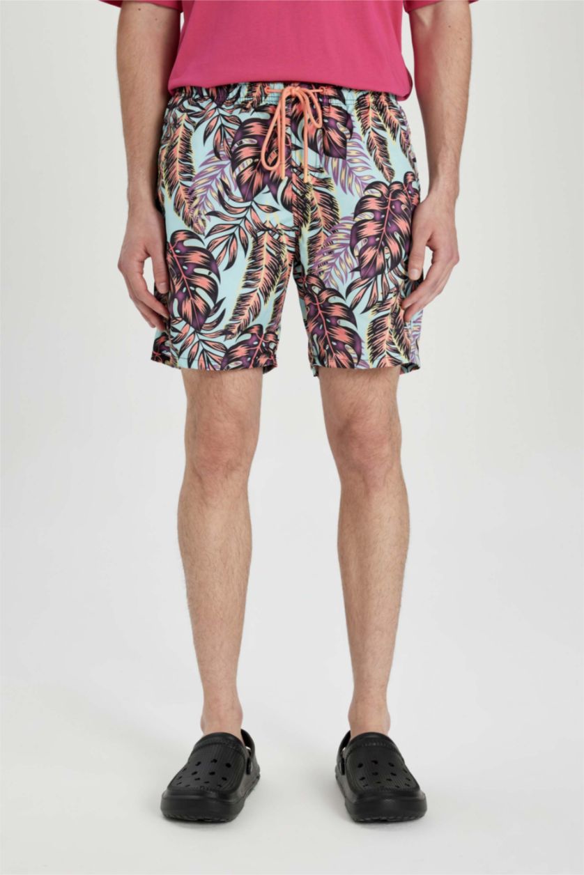 Erkek Mavi Regular Fıt Diz Üstü