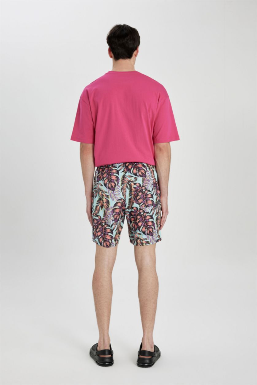 Erkek Mavi Regular Fıt Diz Üstü