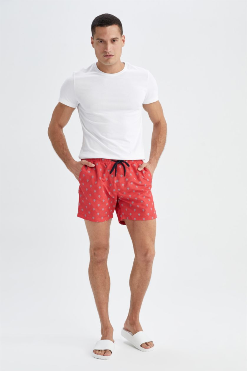 HOMME Rouge Short de Bain à motifs