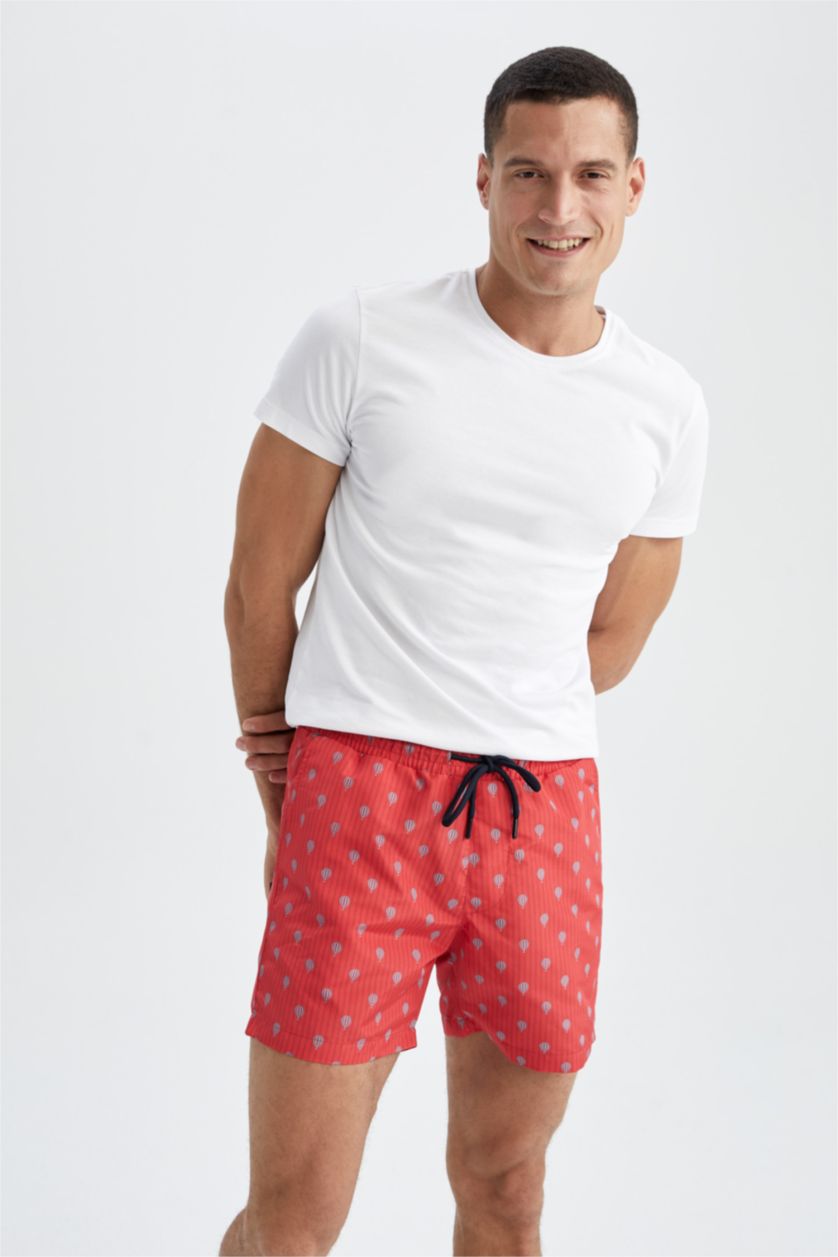 HOMME Rouge Short de Bain à motifs