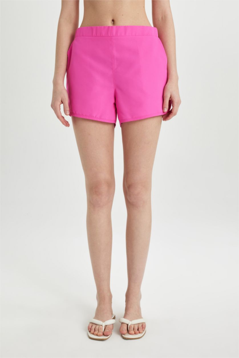 WOMAN Dark Pink Regular Fit Micro Swim Shorts