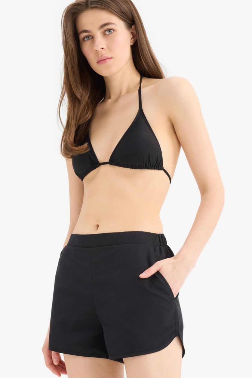 Kadın Siyah Hızlı Kuruyan Deniz Şortu